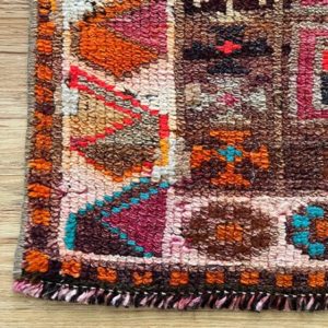 Turkish rug close-up of knots and pattern