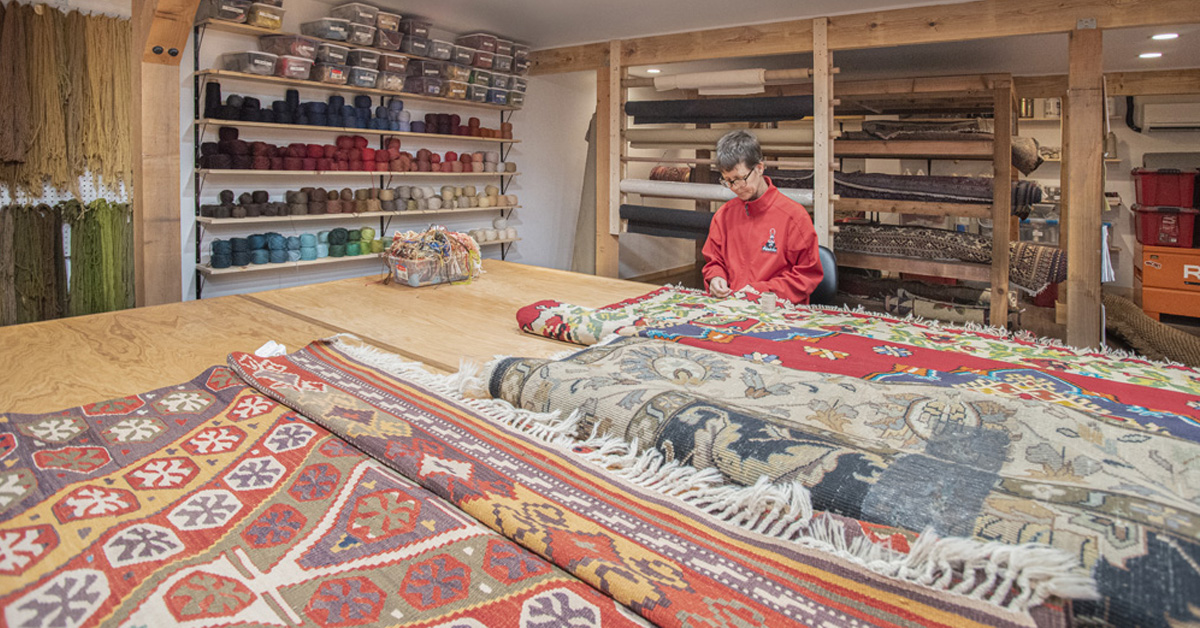 Antique oriental rug repair
