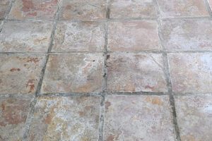 White discoloration on Saltillo tile from moisture