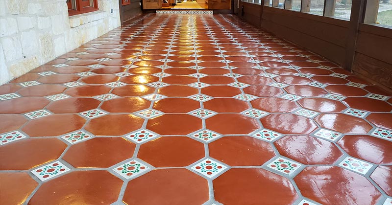 professionally cleaned and sealed Saltillo tile