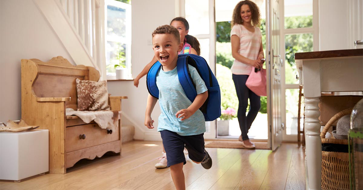 family coming home to a clean house