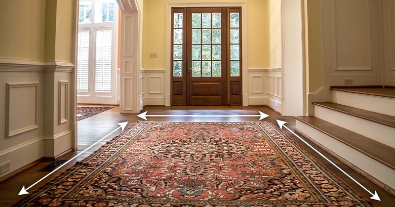 The right size rug and rug dimensions for an entryway