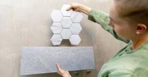 Comparing bathroom tile samples
