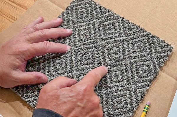 Aladdin specialist replacing carpet with matching swatch